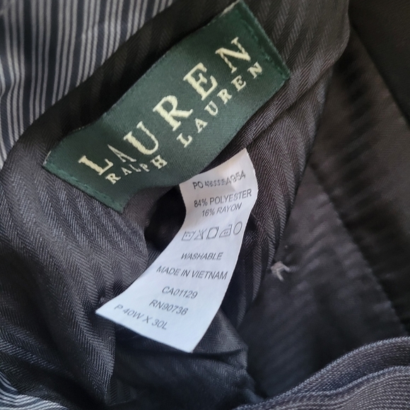 Lauren Ralph Lauren Micro Houndstooth Print Dress Pants W40 L30 in Black - Picture 8 of 10